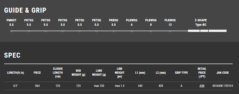 Tailwalk L JIGGYS SSD C631 FSL 轻型跳汰机钓竿