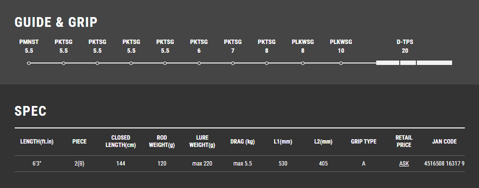 Taiwalk SLOW BUMP SSD 632 FSL 慢速投掷跳汰机钓竿