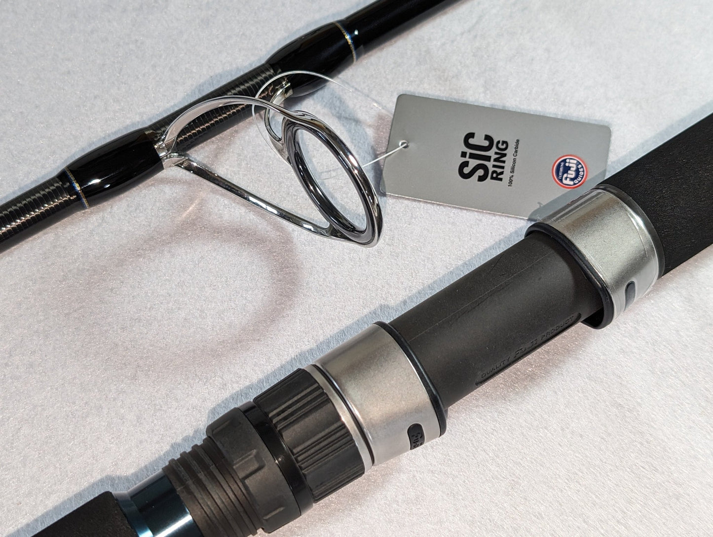 Monsterfin70S detail view of titanium guide and reel set