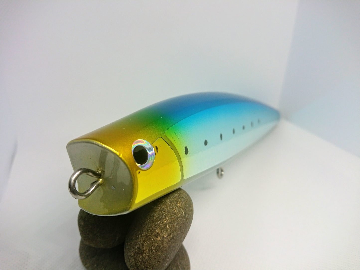 Fish Trippers Village Espuma 220F Topwater Popper Chart Head Azul Plata