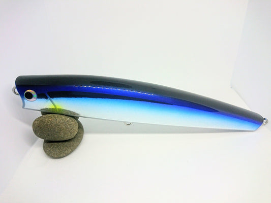 Topwater lure Popper Fish Trippers Village Espuma 220 Blue Silver