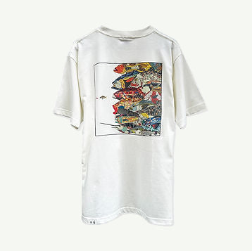 海军服装鱼群图案T恤