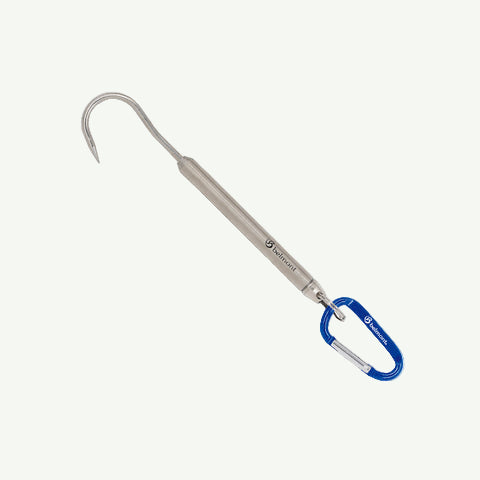 Metallic fishinggaffwith blue carabiner 
