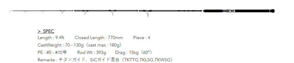 Caña de pesca de superficie Transcendence ShoreR94S 