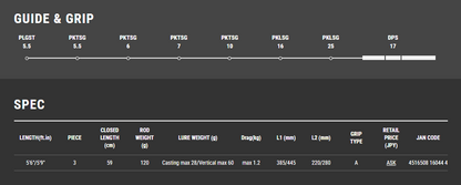 Tailwalk PADDLERNA S56/59 LIGHT Kayak Fishing Rod