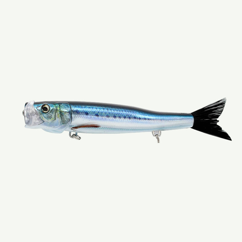Fishing lure shaped like a fish on a white background