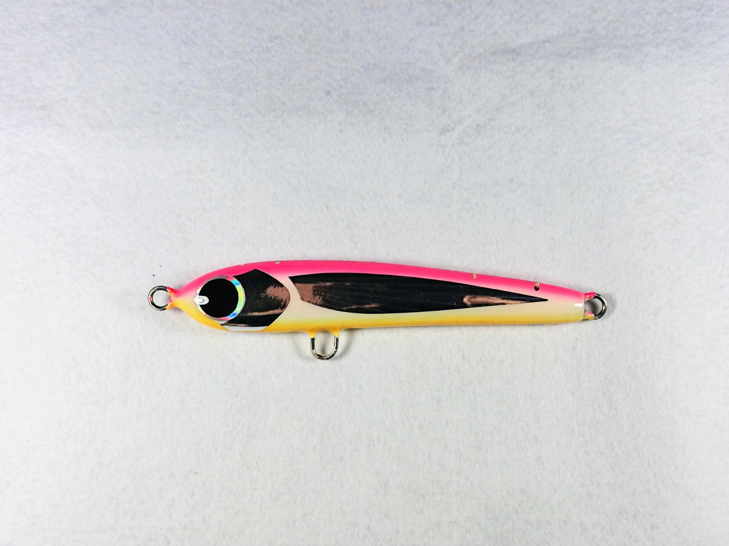 flyfish stickbait pink glow chart topwater lure