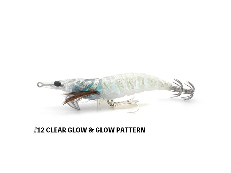 Little Jack Onlinest Fish and Squid Jig #12 CLEAR GLOW & GLOW PATTERN