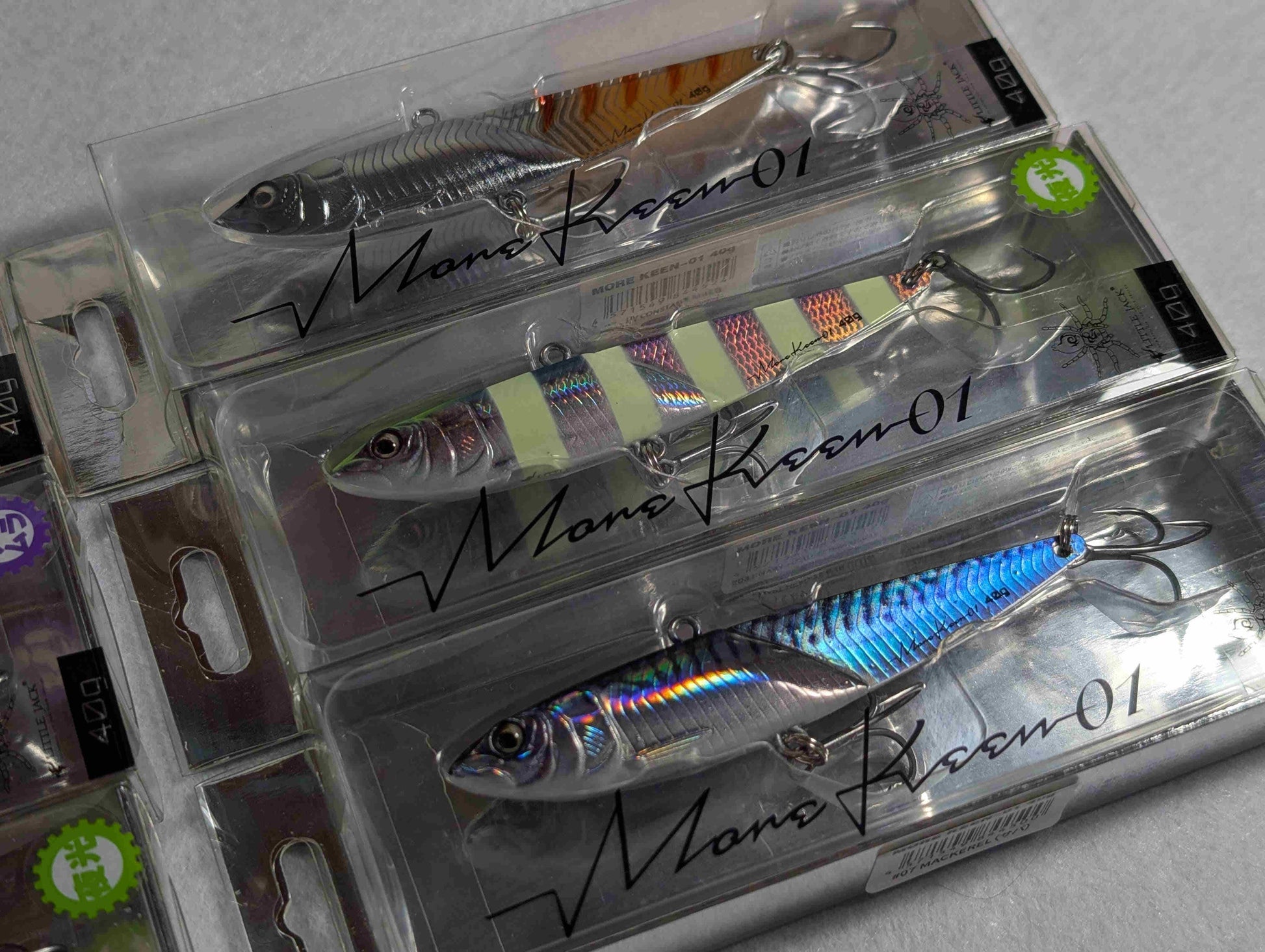 Little Jack More Keen Vibe Lure 40g Silver, Glow Strips