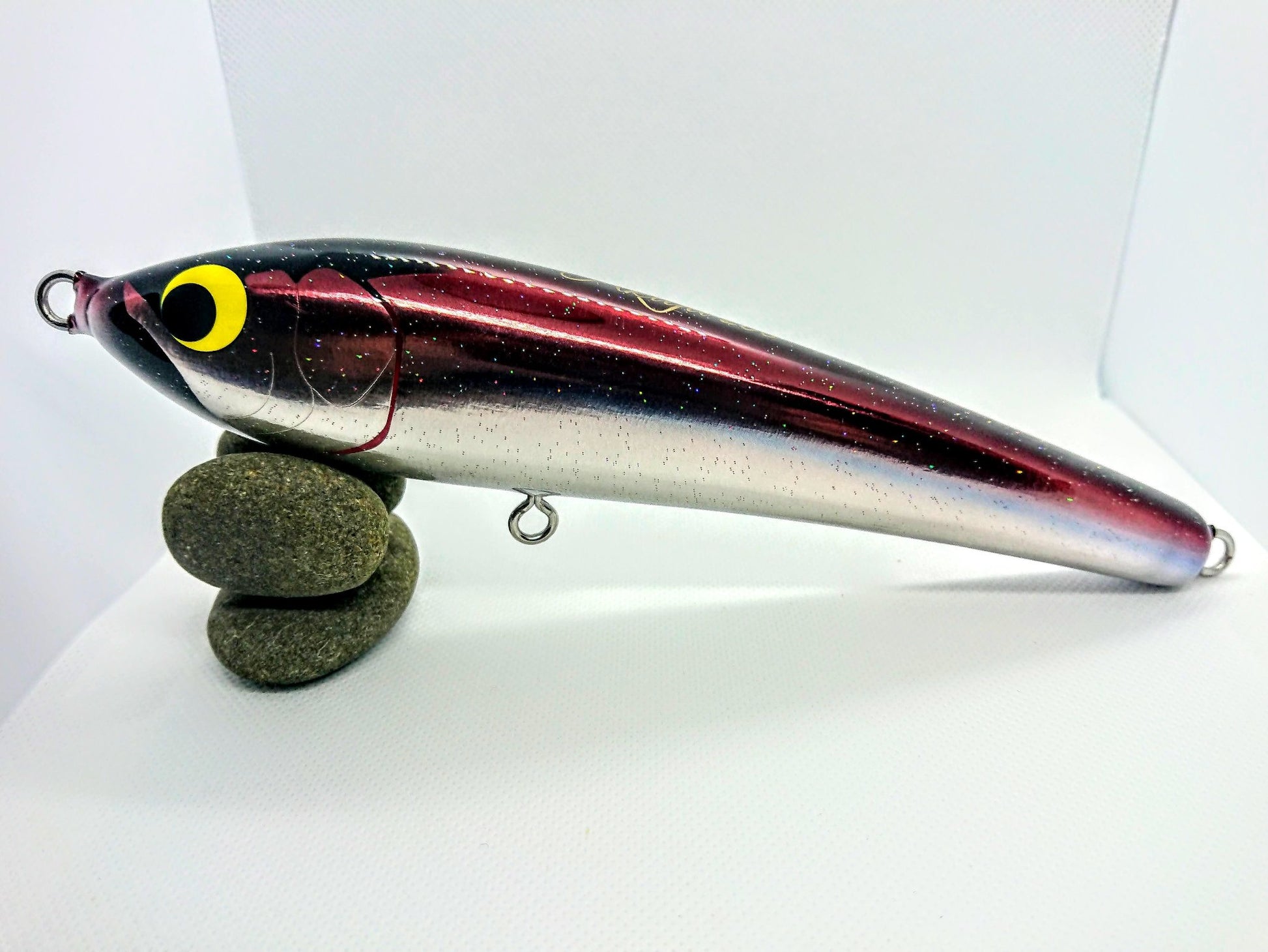 woodream topwater stickbait lure akiya 200 red silver